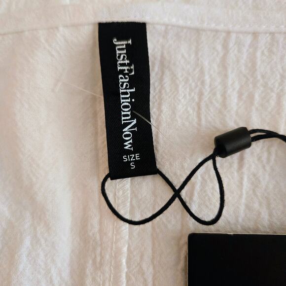 Just Fashion Now NWT white maxi cotton dress S with Side Slit - Picture 7 of 16